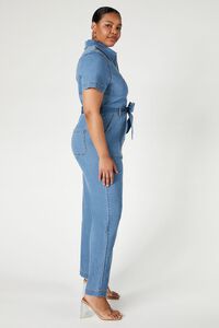 MEDIUM DENIM Plus Size Zip-Up Denim Jumpsuit, image 3