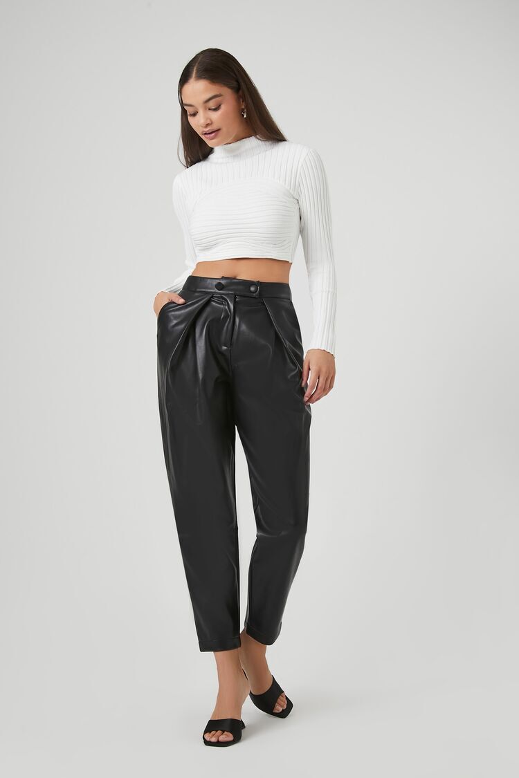 Buy Forever 21 Black Regular Fit Mid Rise Pants for Women Online @ Tata CLiQ