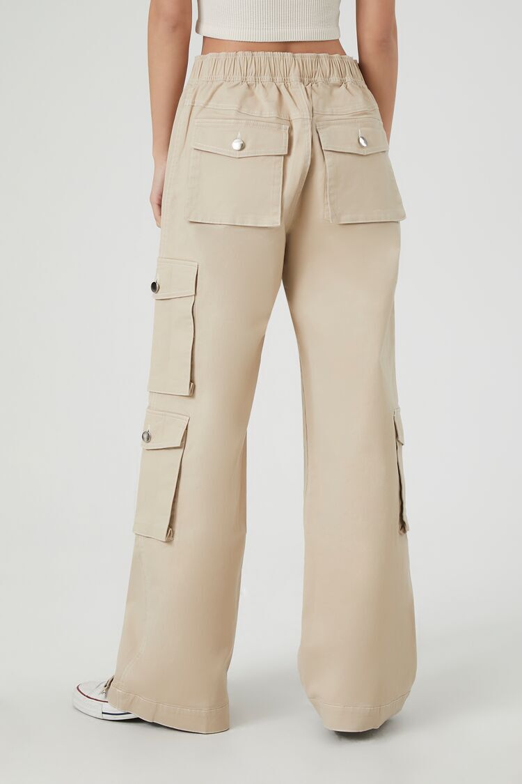 Twill High-Rise Cargo Pants