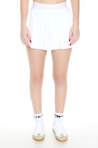 WHITE Pleated Mini Skort, image 2