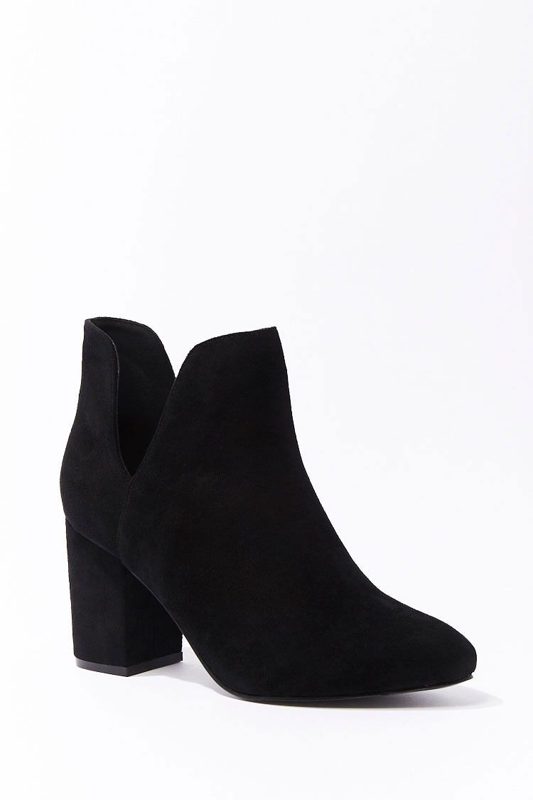 suede cut out booties