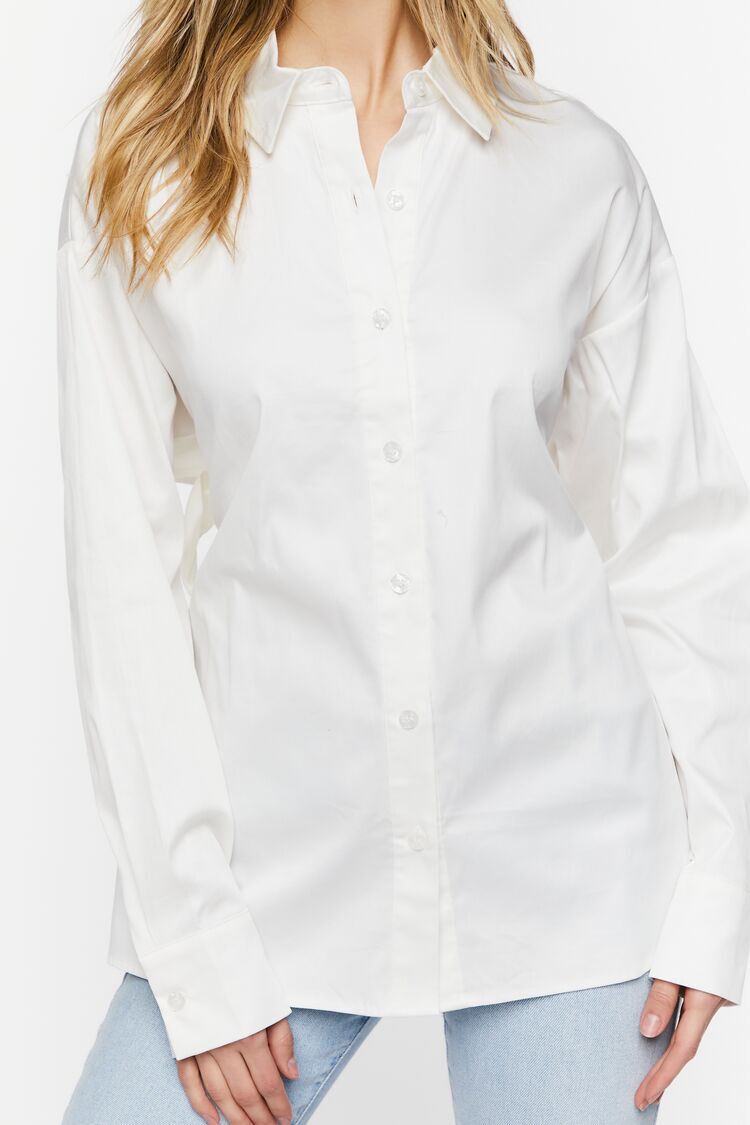 Satin Oversized Tie-Back Shirt