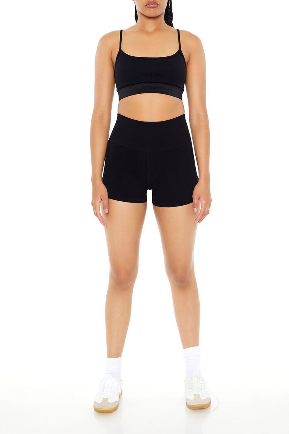 BLACK Seamless Biker Shorts, image 1