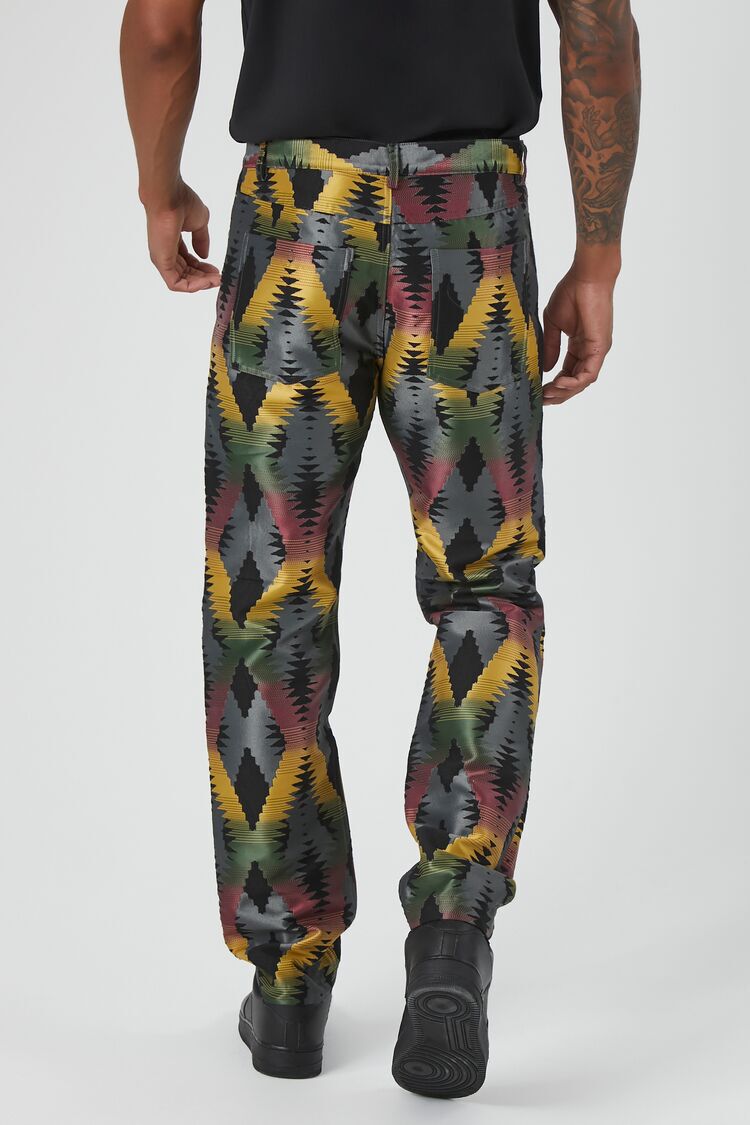 Abstract Geo Print Slim-Fit Pants