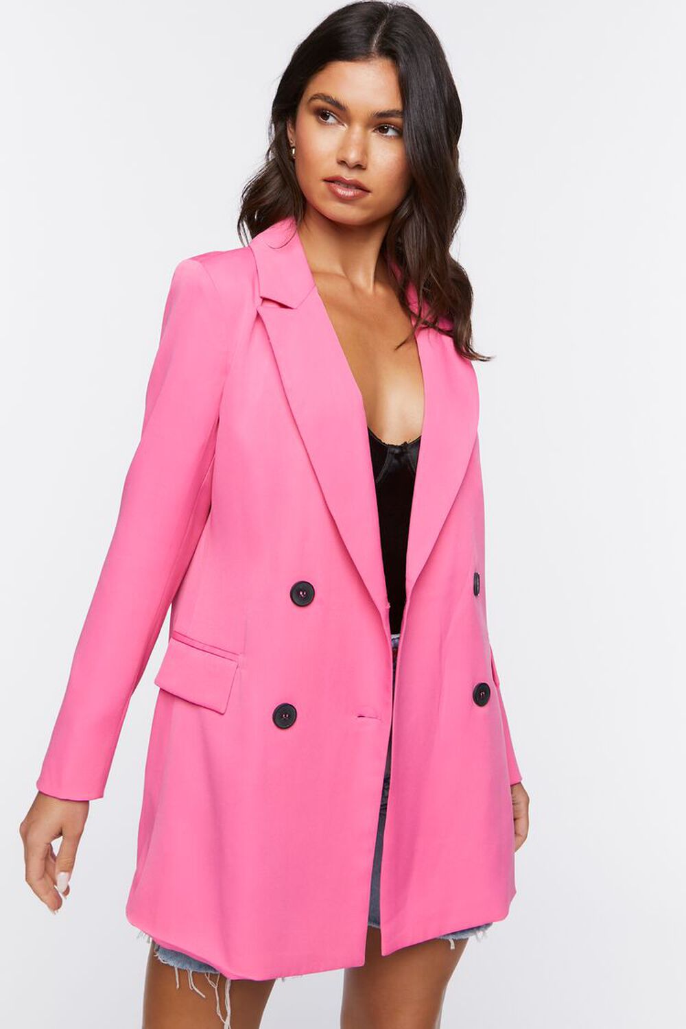 Notched Double Breasted Blazer 6489