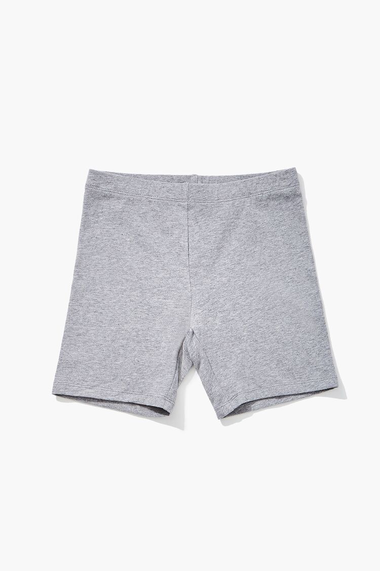 cotton grey biker shorts