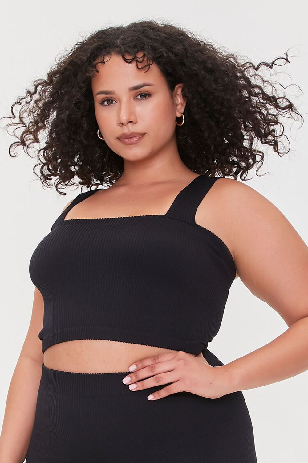 Plus Size Crop Top And Skirt Set 8527