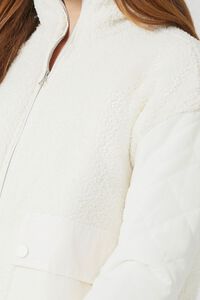 IVORY Faux Shearling Bomber Jacket, image 5