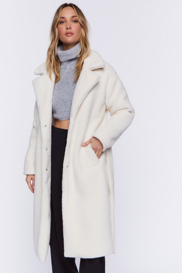 Faux Shearling Belted Coat