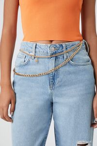 Rhinestone Butterfly Curb Chain Belt, image 1