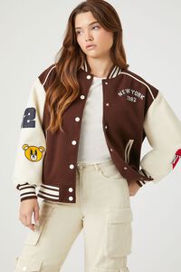 BROWN/MULTI New York Varsity Letterman Jacket, image 1