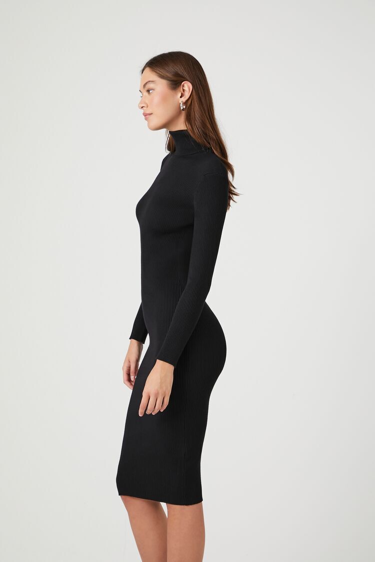 Enza Costa Turtleneck Sweater Mini Dress in Black | REVOLVE