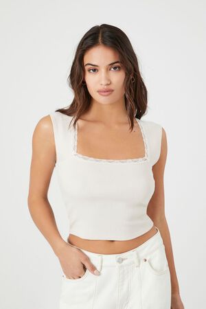 Forever 21 Lace Trimmed Cami Crop Top, $14, Forever 21