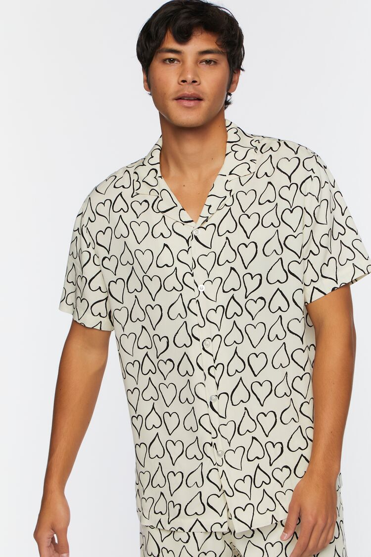 Heart Print Short-Sleeve Shirt