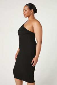 BLACK Plus Size One-Shoulder Bodycon Midi Dress, image 2