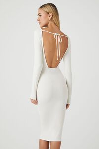 VANILLA Ribbed Open-Back Bodycon Midi Dress, image 4