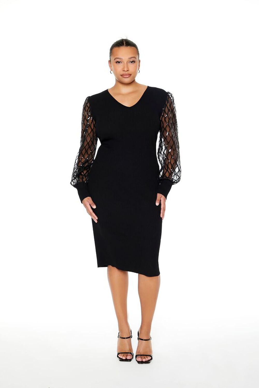 Every Woman Sequin Midi Dress - Black