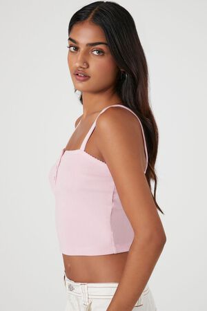 peach/pink lace trim flowy camisole ! (forever 21) - Depop