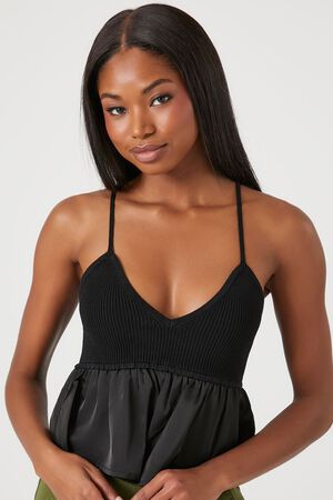 New Forever 21 Woman Sleepwear Black Cami Red Lips Tank Top