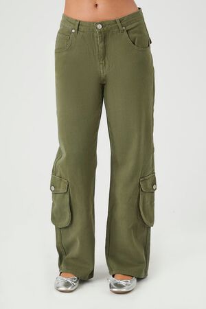 Relaxed Fit Twill Marble 3D Pocket Cargo Pants