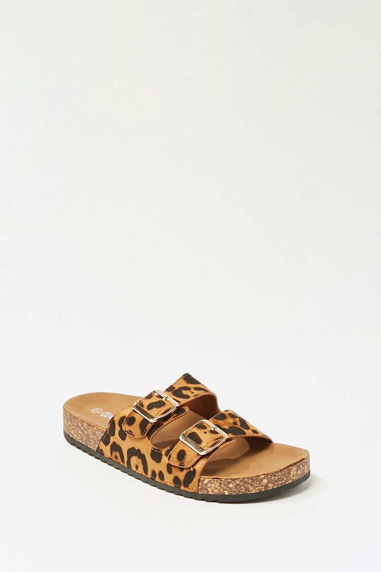 leopard print slide shoes
