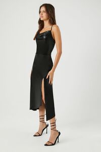 BLACK Metallic Cowl Neck Midi Dress, image 2