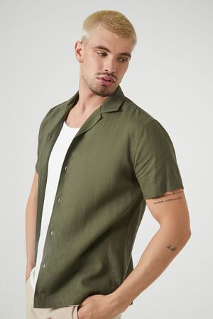 Forever 21 Olive Green Lace-Up Shirt
