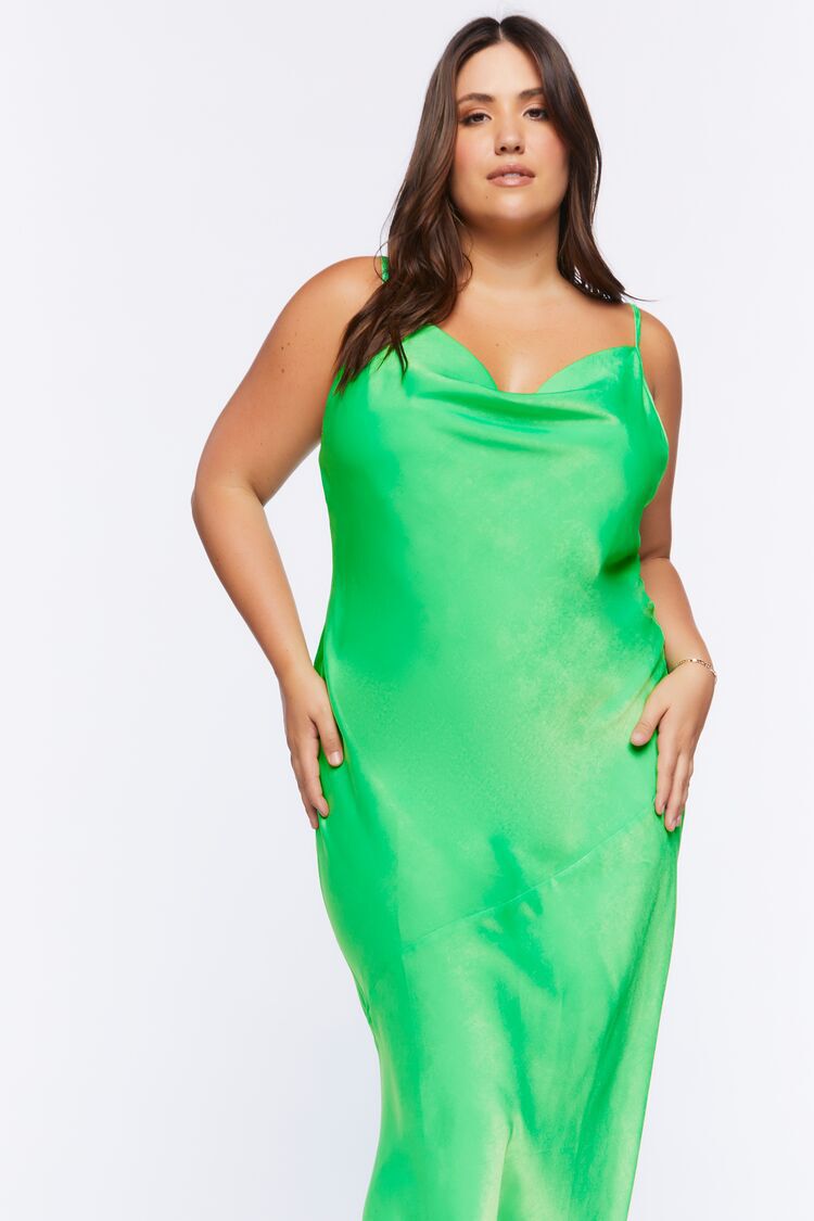 green silk dress forever 21