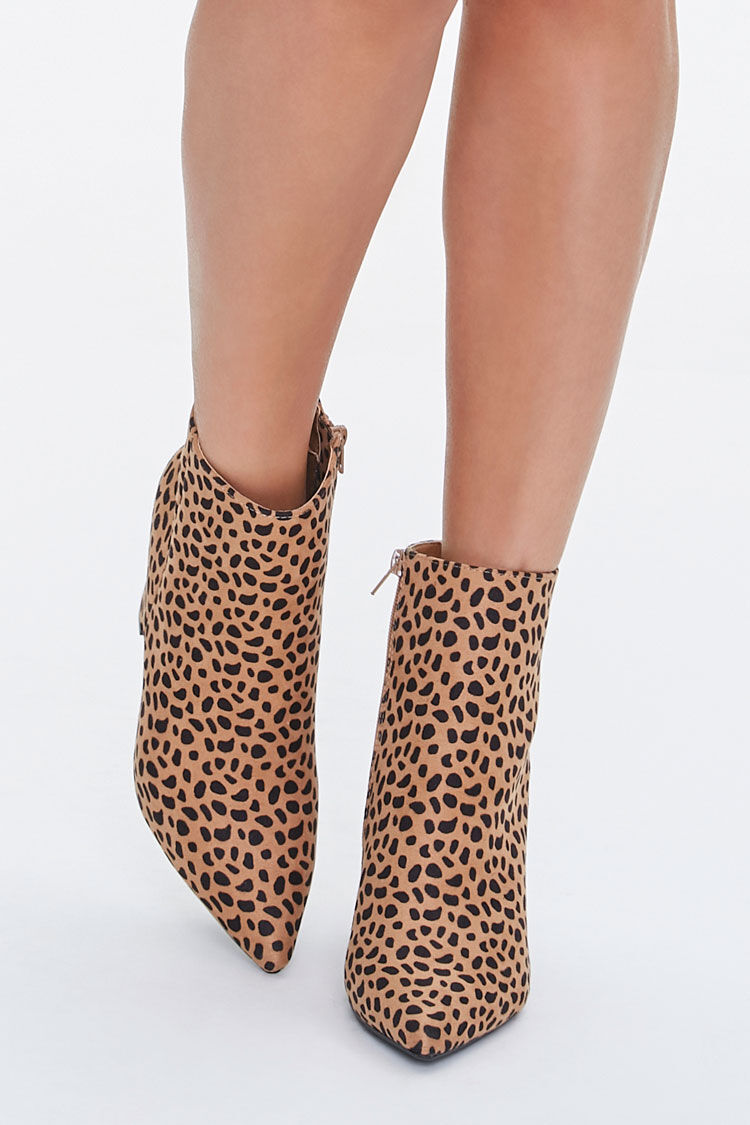cheetah heel booties
