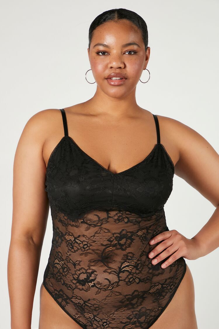 sheer lace bodysuit plus size