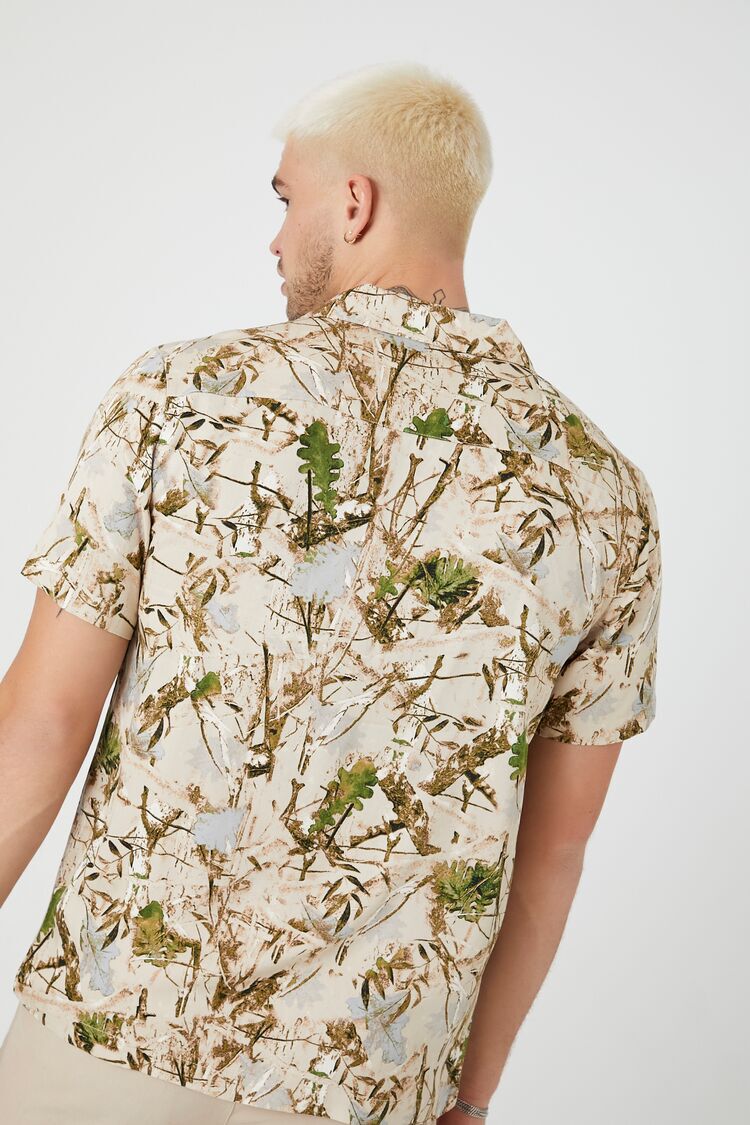 Leaf Print Short-Sleeve Shirt