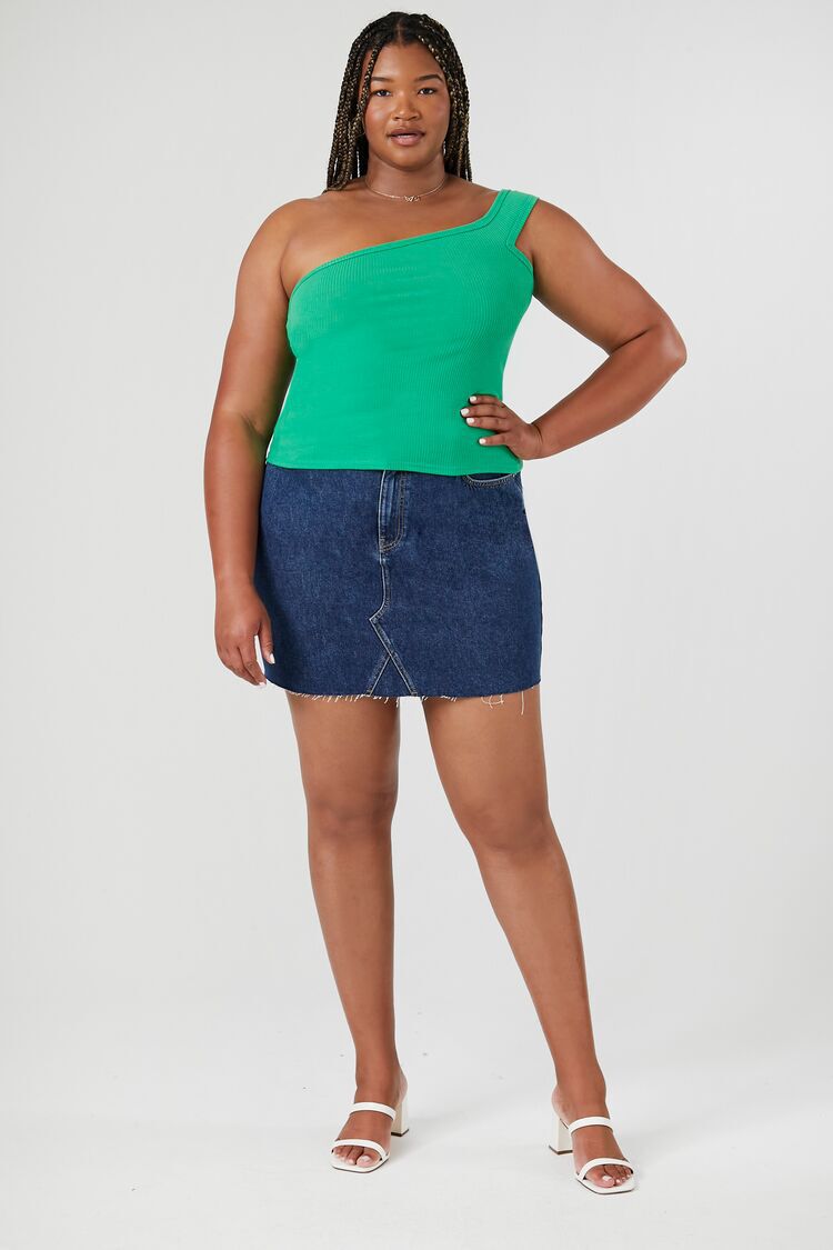 Plus Size Recycled Cotton Denim Mini Skirt