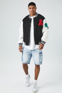 Forever 21 Men's Embroidered Varsity Letterman Jacket