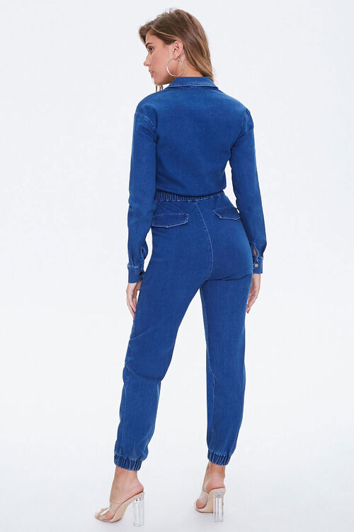 Belted Denim Jogger Jumpsuit  image  3