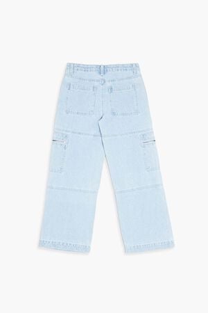 Loose Fit Wide Leg Cargo Jeans - Light denim blue - Kids