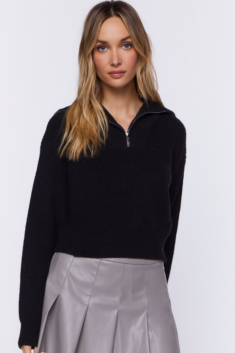 Half-Zip Ribbed Sweater