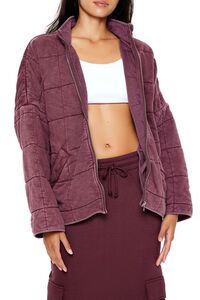 WINE Quilted Zip-Up Jacket, image 1