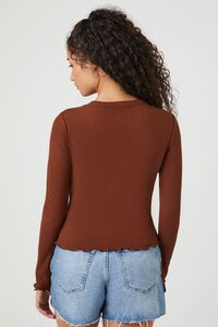 Ribbed Lettuce-Edge Long-Sleeve Top