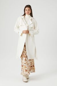 IVORY Faux Suede Trench Coat, image 1