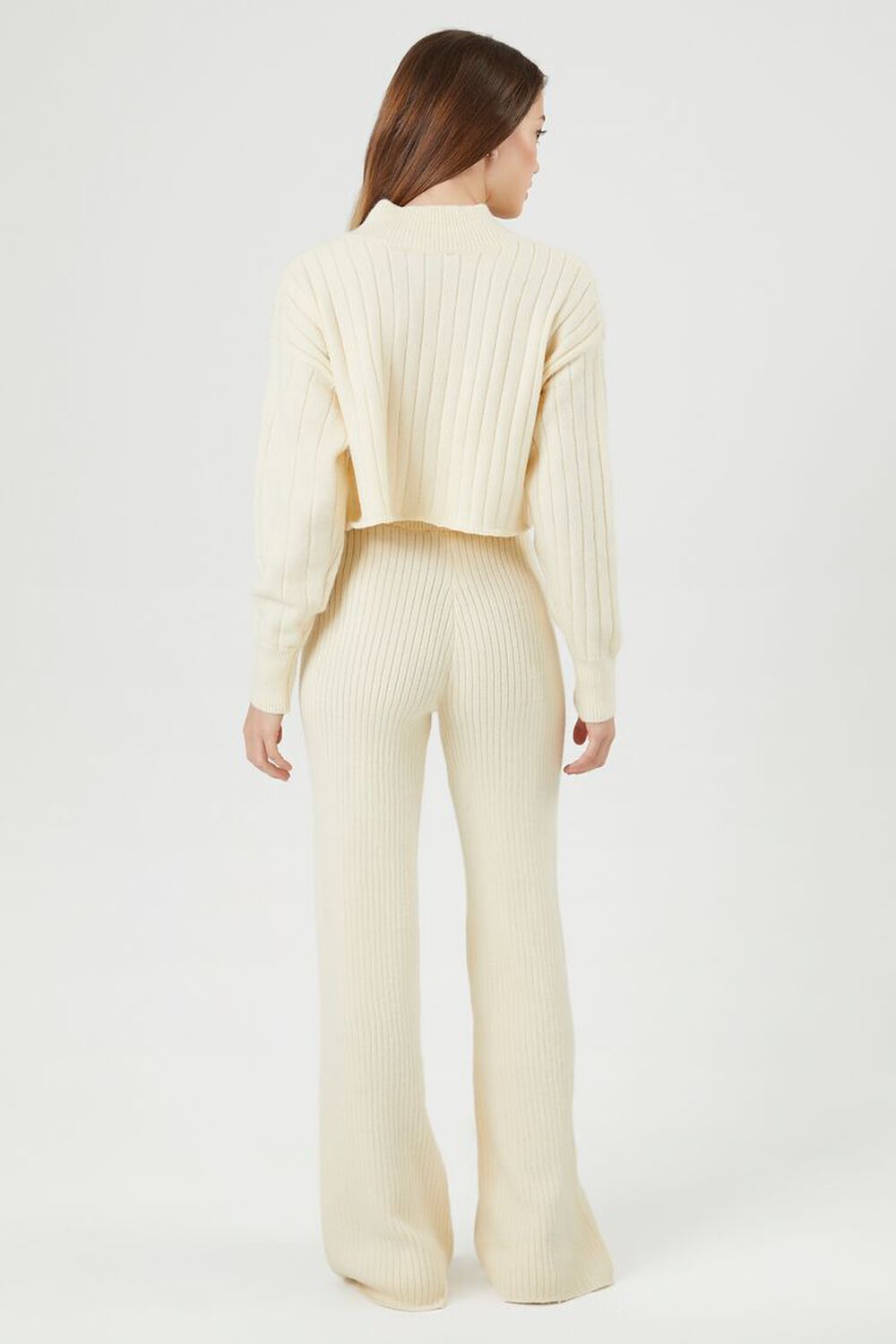 IVORY Sweater-Knit Cardigan & Pants Set, image 3