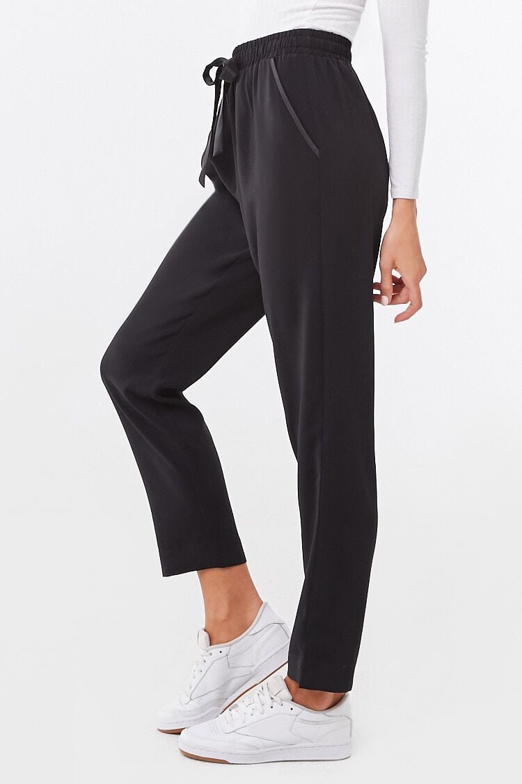 Satin Tie Ankle Relax Fit Pants | boohoo