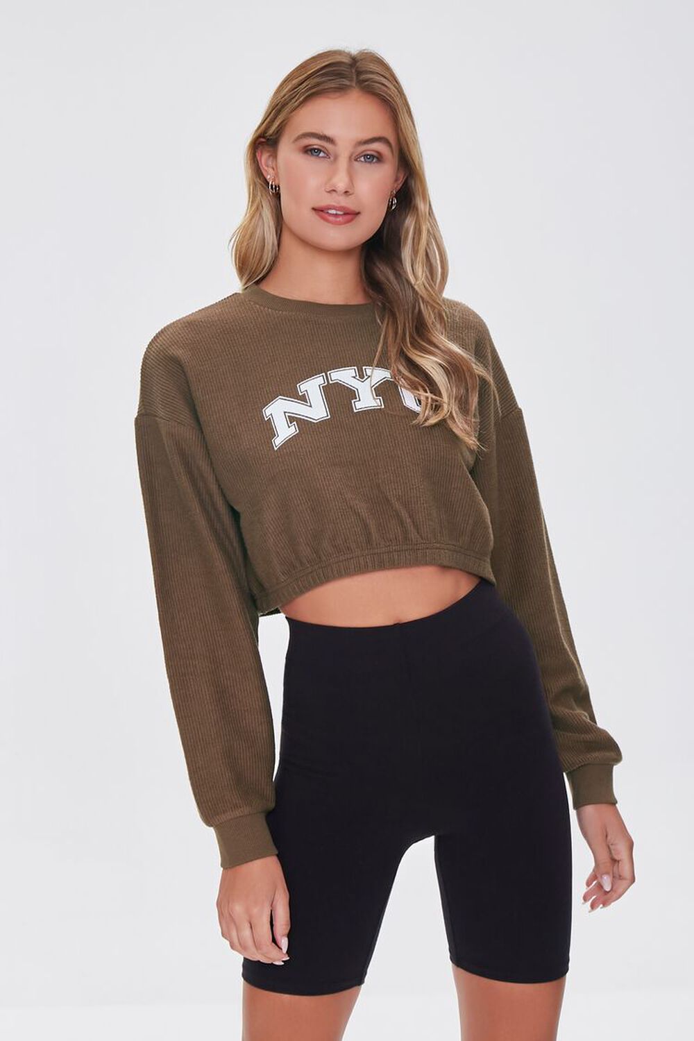 Forever 21 Women's NYC Graphic Pullover in Brown, XS | F21
