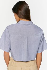 BLUE/WHITE Striped Boxy Shirt, image 3