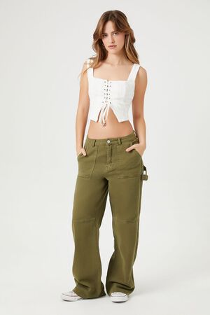 Buy FOREVER 21 Ruched Lace-Up Tube Top 2024 Online