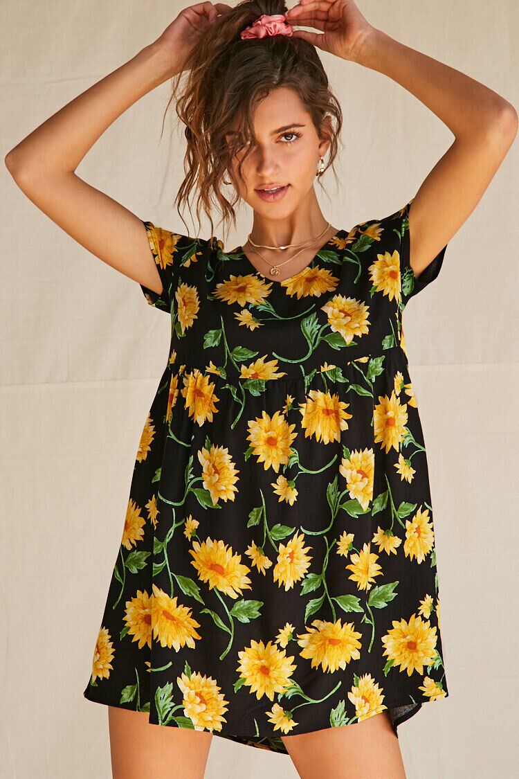 Kid Girl Sunflower Print Dress (3084883) | LTD Kids
