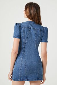 MEDIUM DENIM Lace-Up Denim Mini Dress, image 3