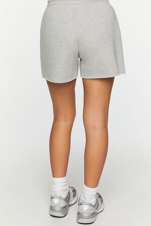 Womens Grey Cotton Blend Shorts - Bottoms