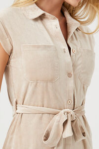 KHAKI Mini Tie-Waist Shirt Dress, image 5