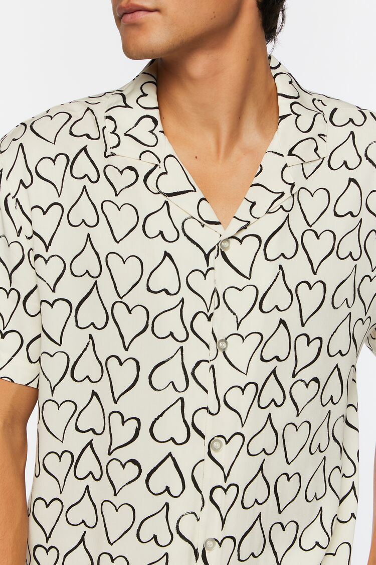 Heart Print Short-Sleeve Shirt