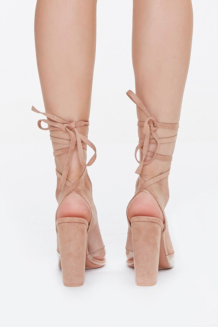 lace up heels clear strap